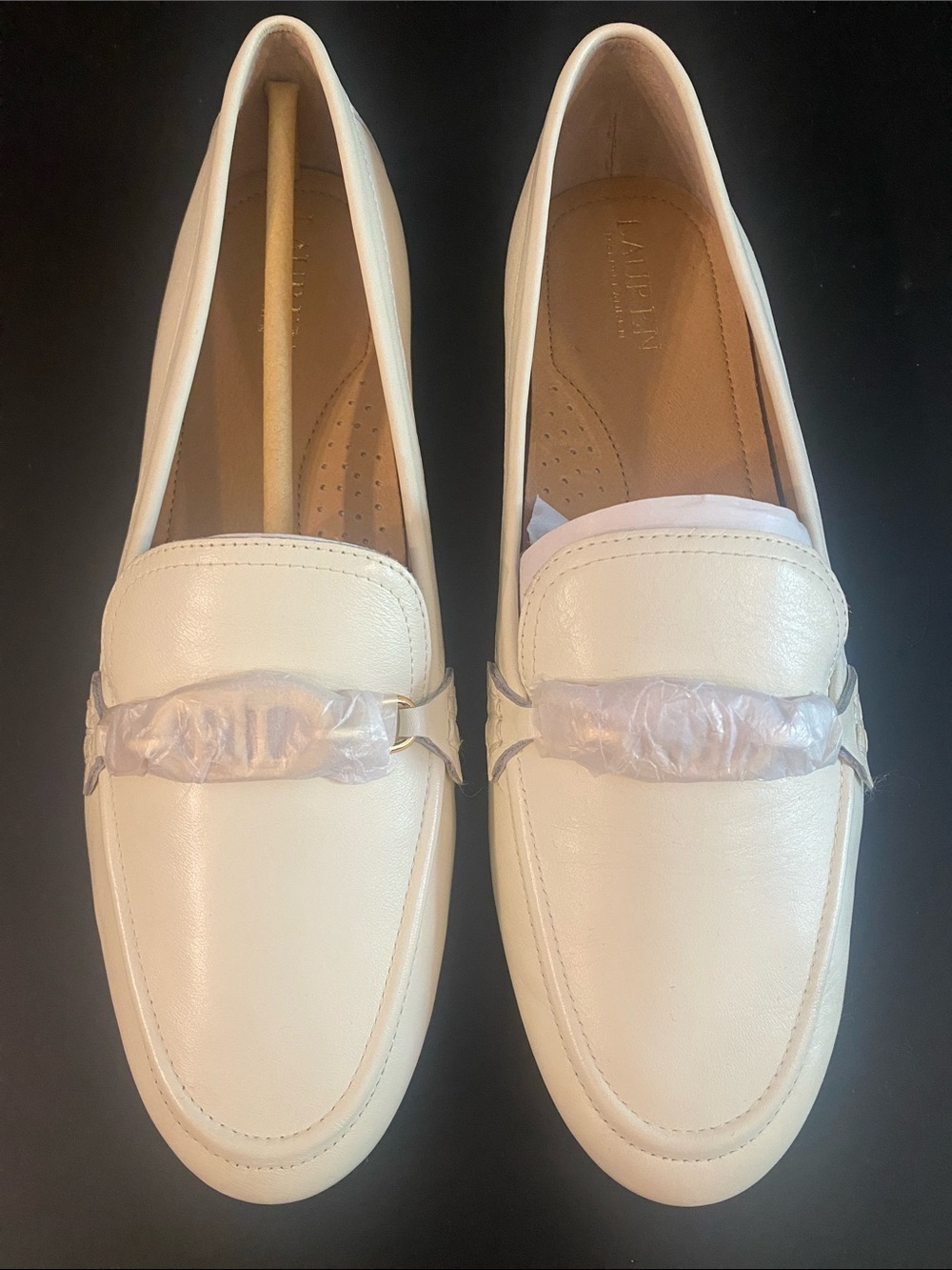 New Ralph Lauren RL Woman's Averi Nappa Loafer Cream Ivory Size 9.5